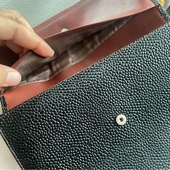 Oleg Cassini Black Cognac Pebbled Leather Trifold Wallet Women Men Fiocchi Italy - Picture 12 of 16